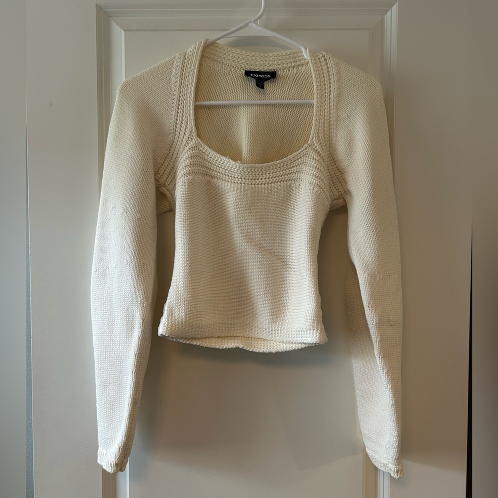 Express | Square Neck Fitted Pullover Sweater - image 3